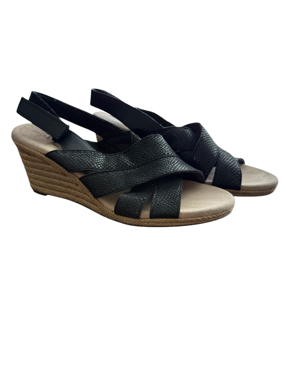 Clarks Comfort Collection Lafley Krissy Leather Wedge Sandal 
Size, 9.5, leather